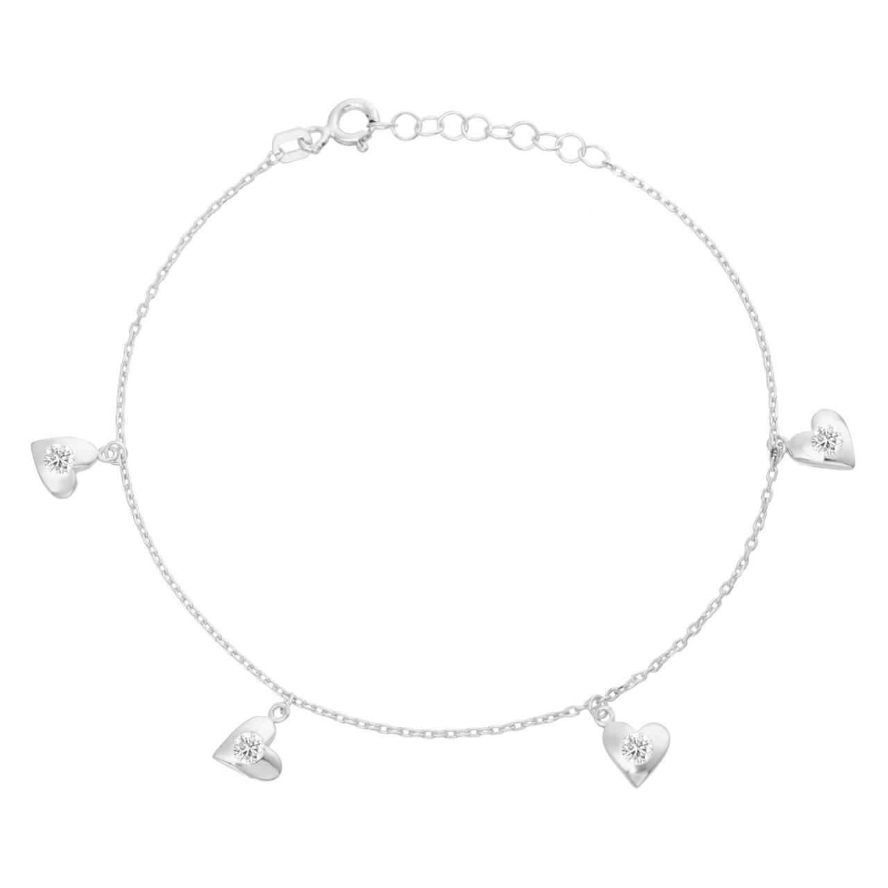 Kalpli Taşlı Gümüş Bileklik