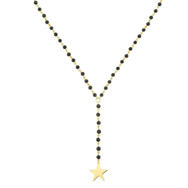 Sallantılı Yıldız Detaylı Gümüş Kolye