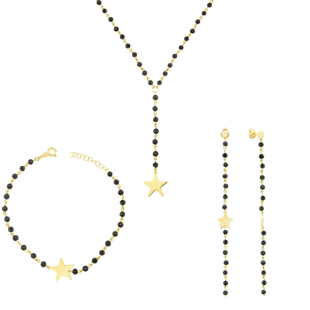 Sallantılı Yıldızlı Gümüş Set