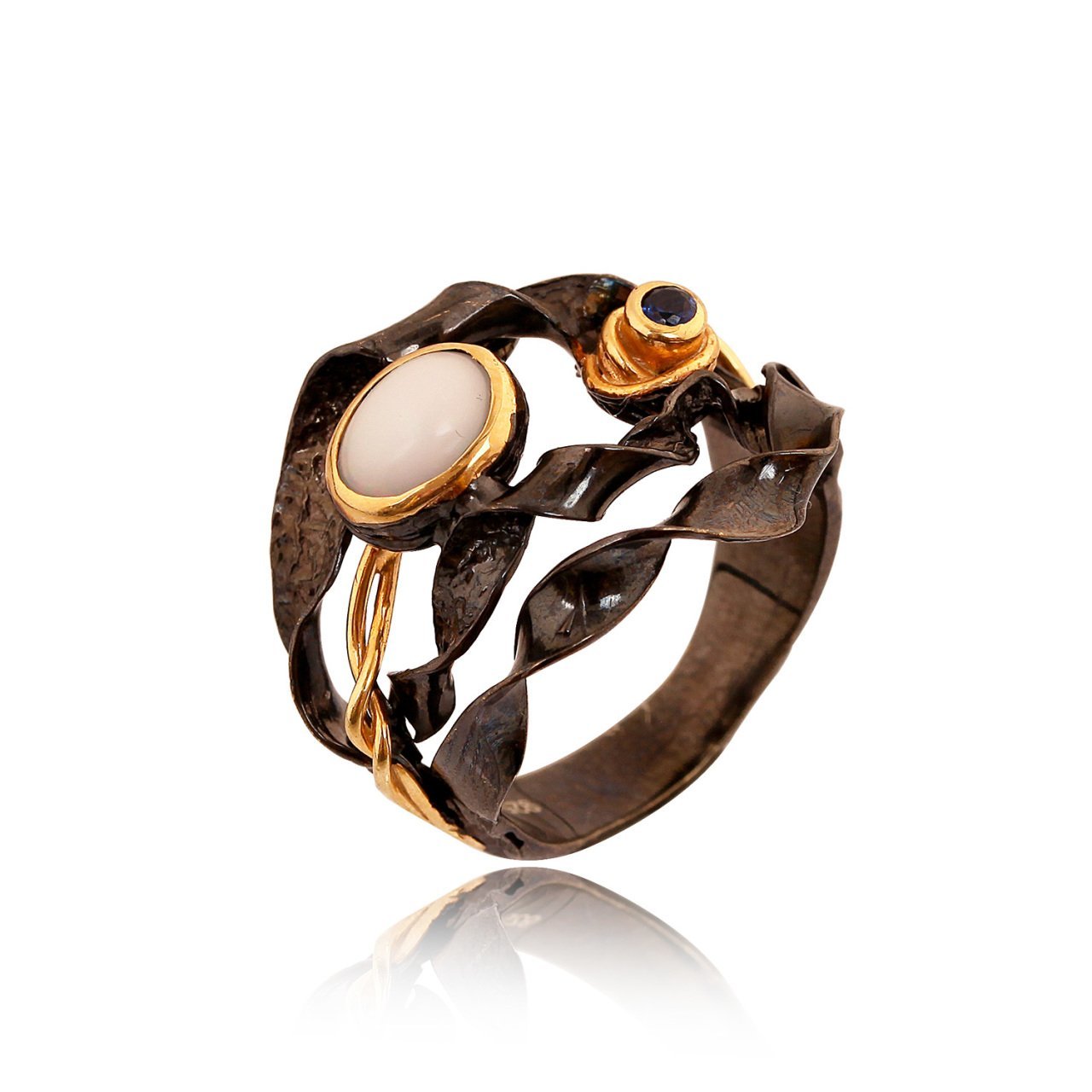 Opal Kök Safir Taşlı Yüzük