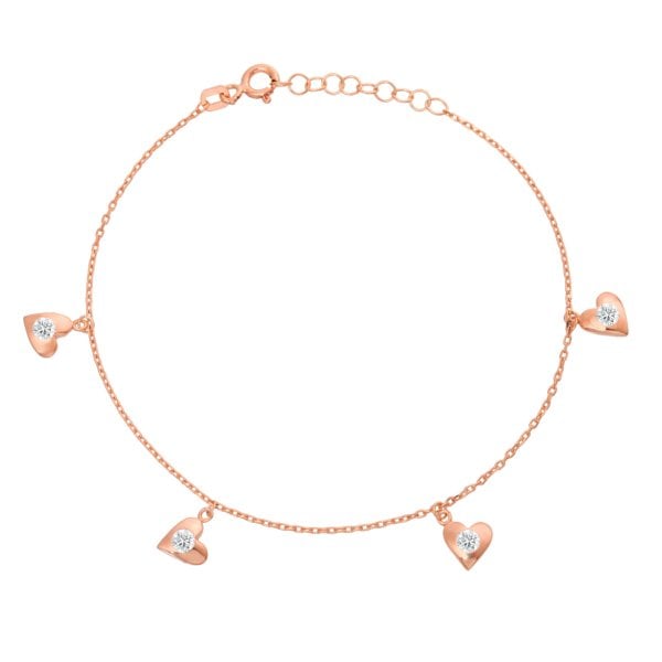 Kalpli Taşlı Gümüş Bileklik