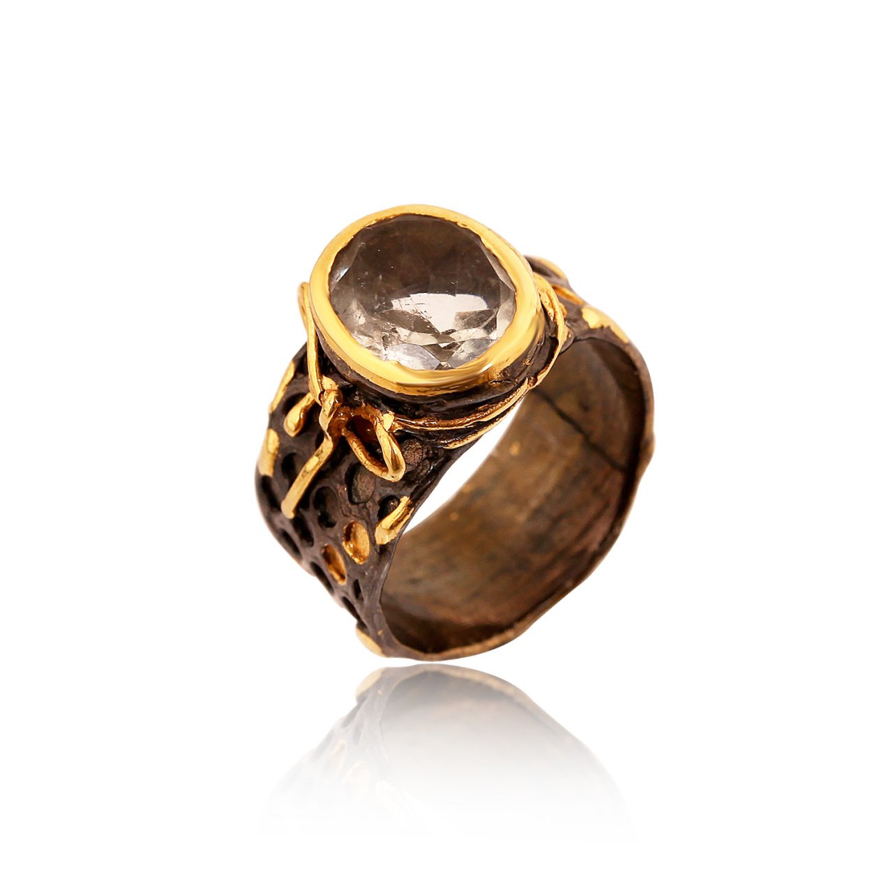 Yeşil Ametist Taşlı Yüzük