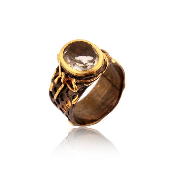 Yeşil Ametist Taşlı Yüzük