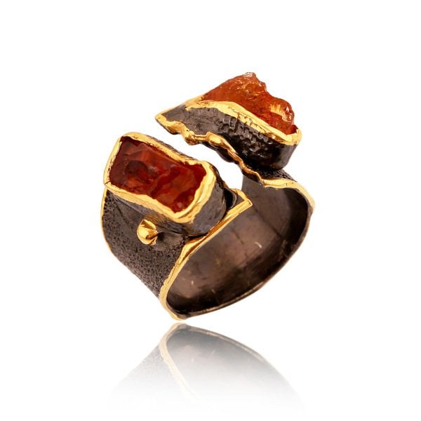 Rough Sitrin Taşlı Yüzük