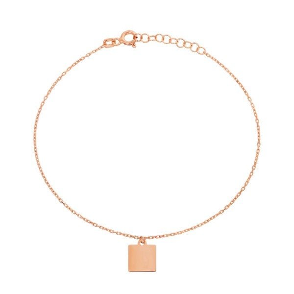 Kare Detay Gümüş Bileklik