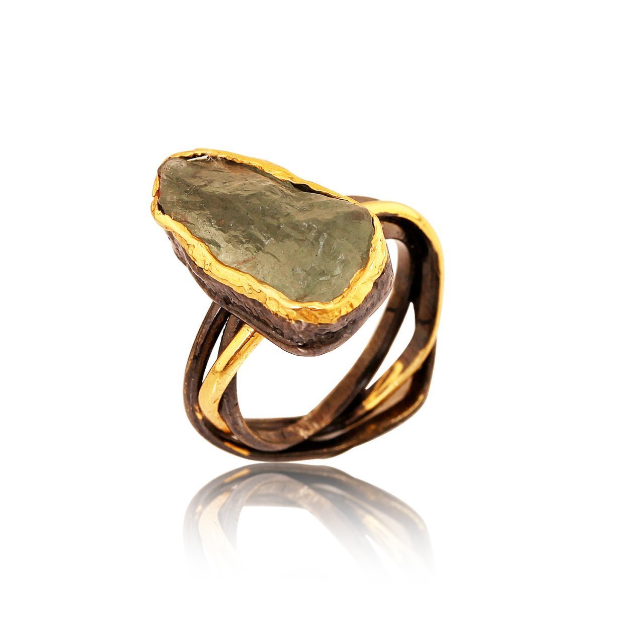 Rough Kaya Aquamarin Taşlı Yüzük