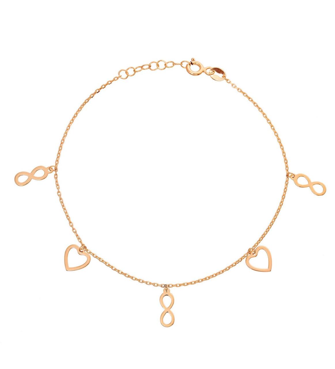 Kalp & Sonsuzluk Figürlü Gümüş Bileklik