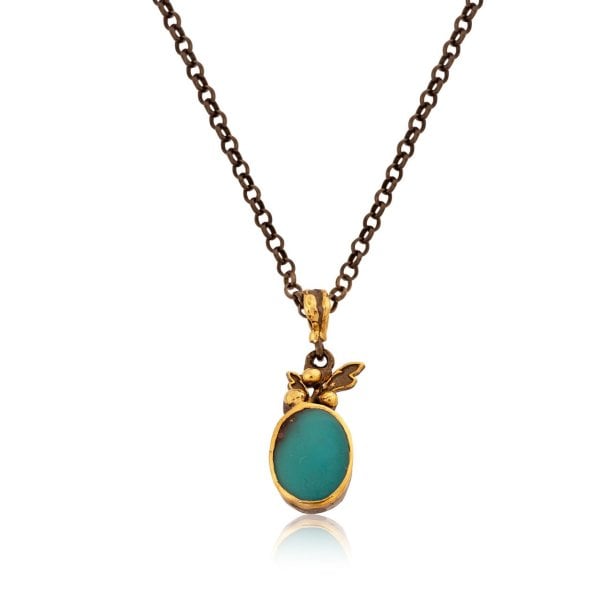 Firuze Taşlı Gümüş Kolye