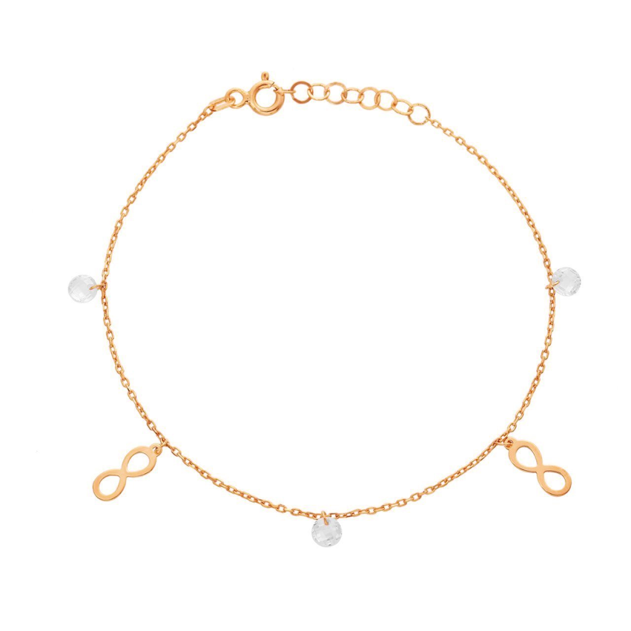 Taşlı Sonsuzluk Figürlü Gümüş Bileklik