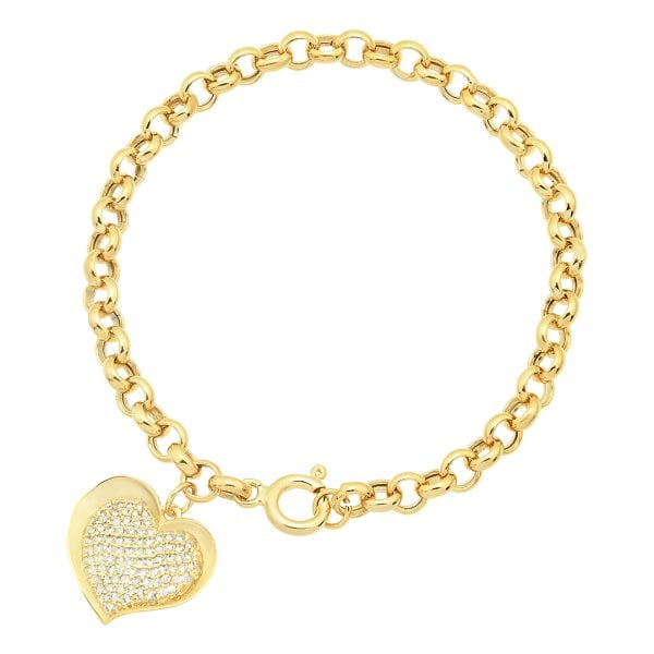 Beyaz Kalpli Gümüş Bileklik