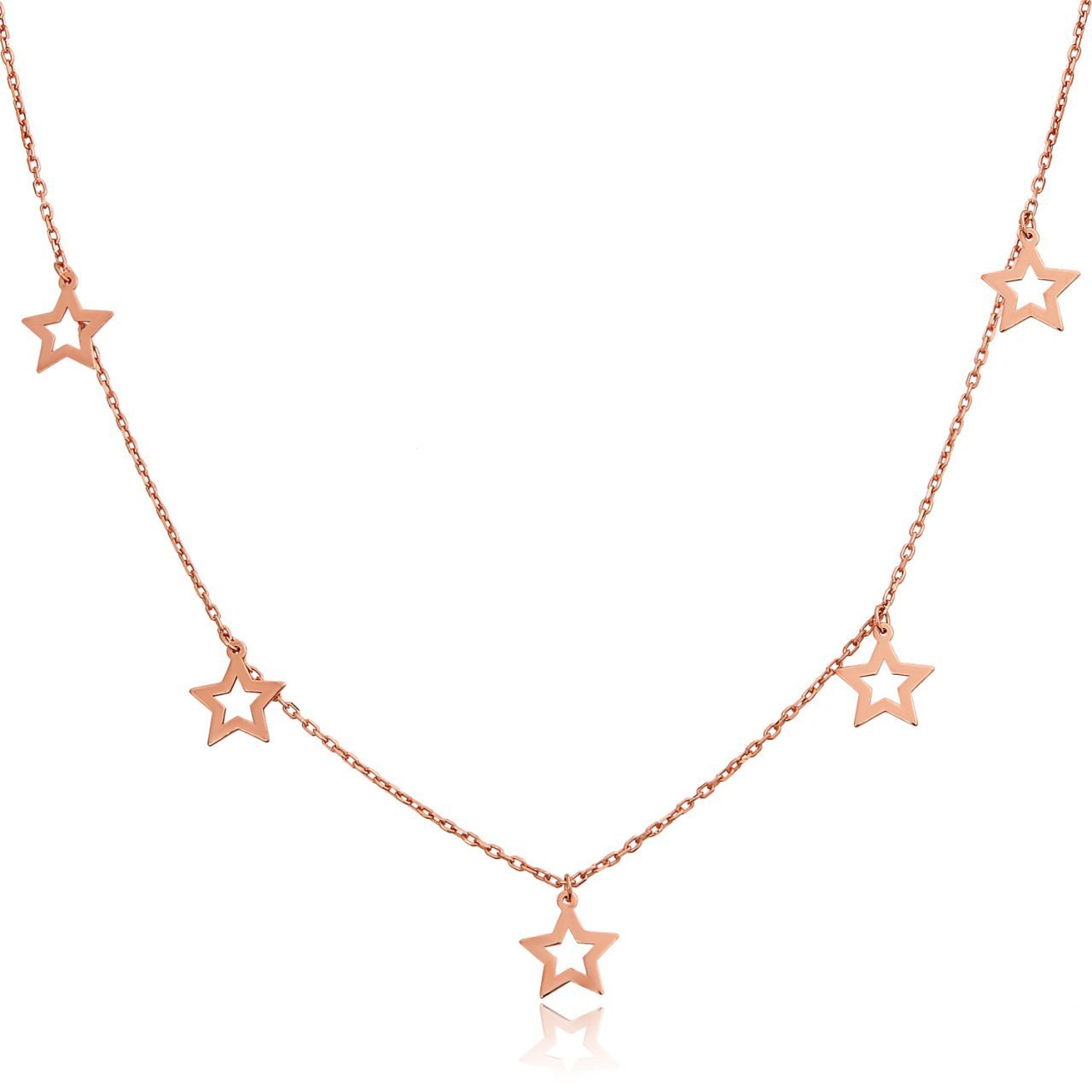 Hafif Model Yıldızlı Gümüş Kolye