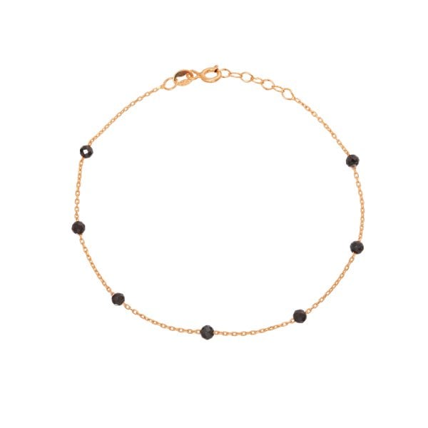 Siyah Taşlı Gümüş Bileklik