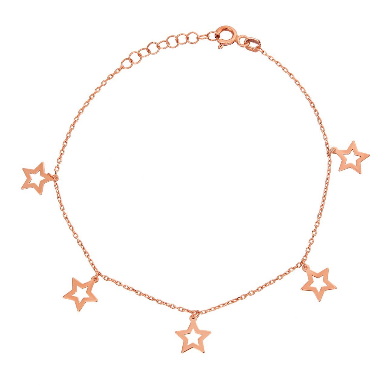 Hafif Model Yıldızlı Gümüş Bileklik