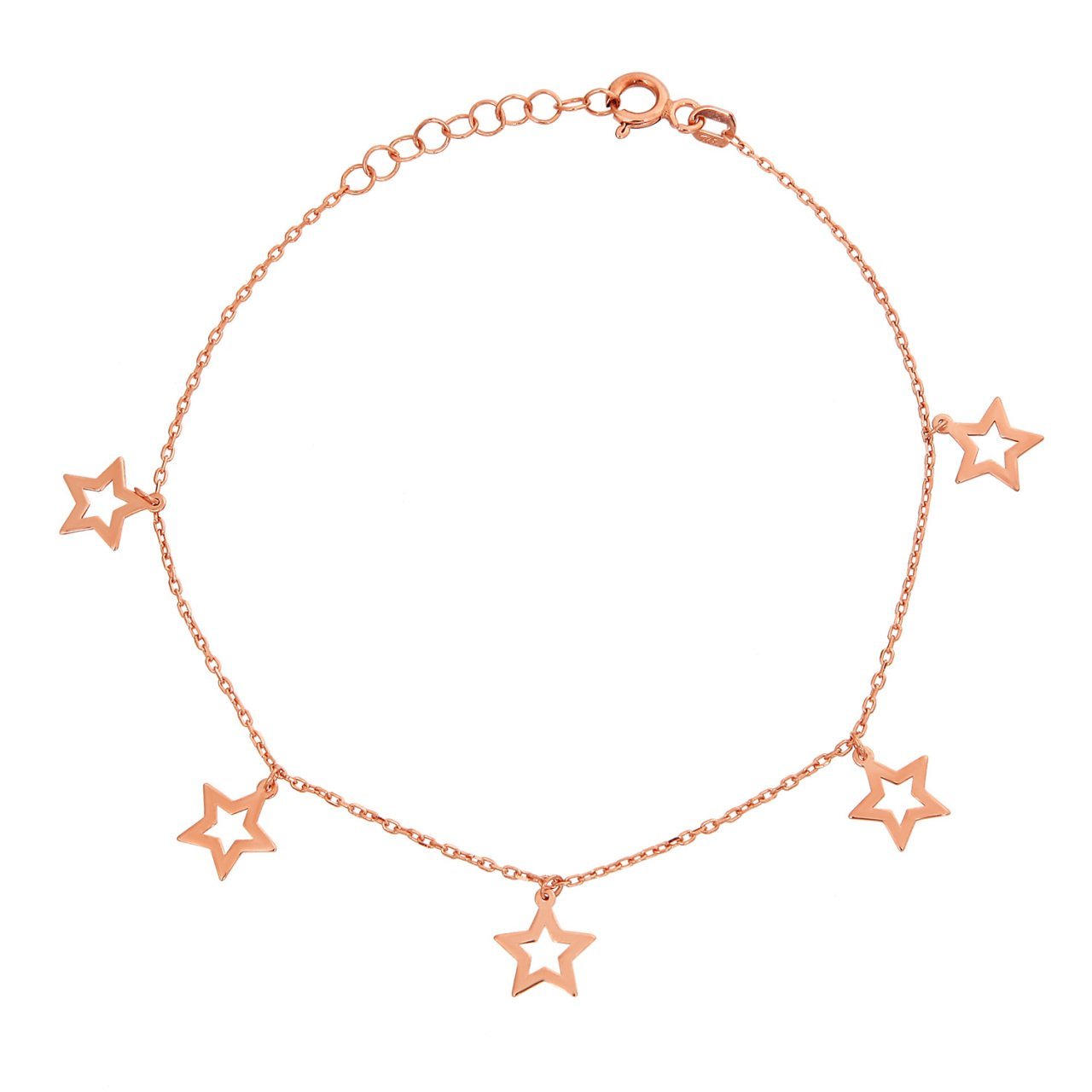 Hafif Model Yıldızlı Gümüş Bileklik