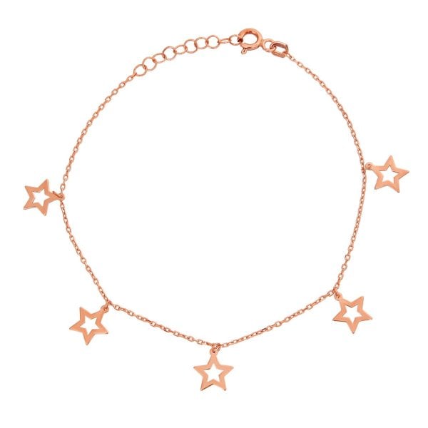 Hafif Model Yıldızlı Gümüş Bileklik