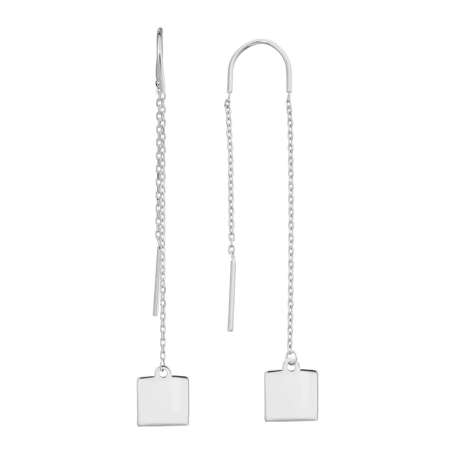 Kare Detay Gümüş Küpe