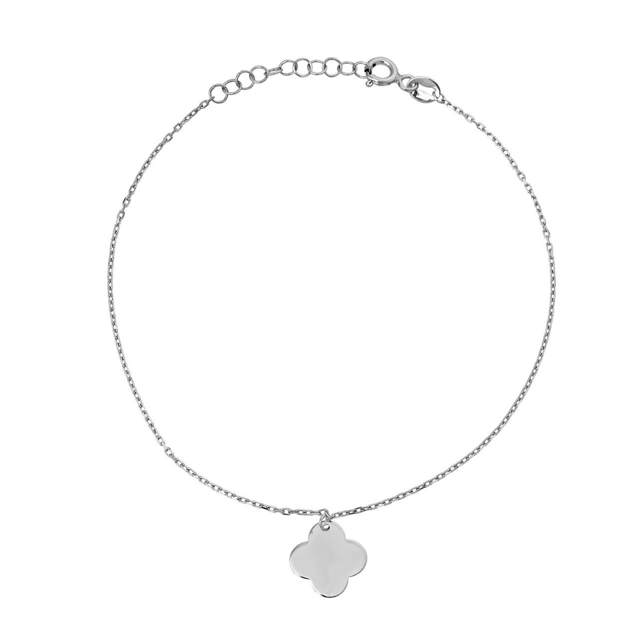 4 Yapraklı Yoncalı Gümüş Bileklik