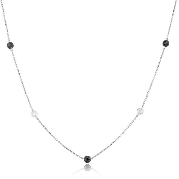 Siyah Zirkon Taşlı Gümüş Kolye