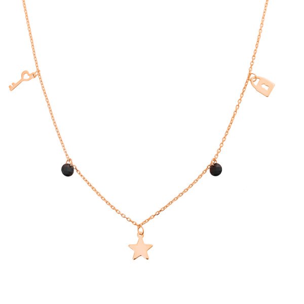 Yıldızlı Oniks Taşlı Kolye