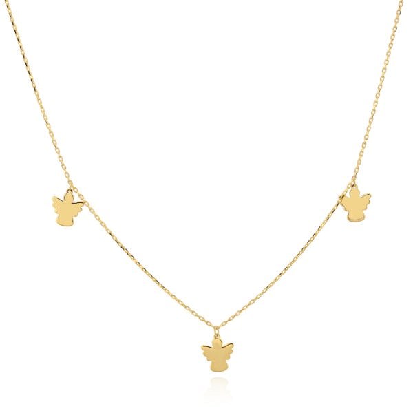 Melek Figürlü Gümüş Kolye