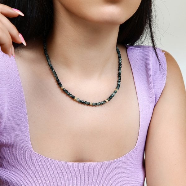 Jade Taşlı Altın Kolye