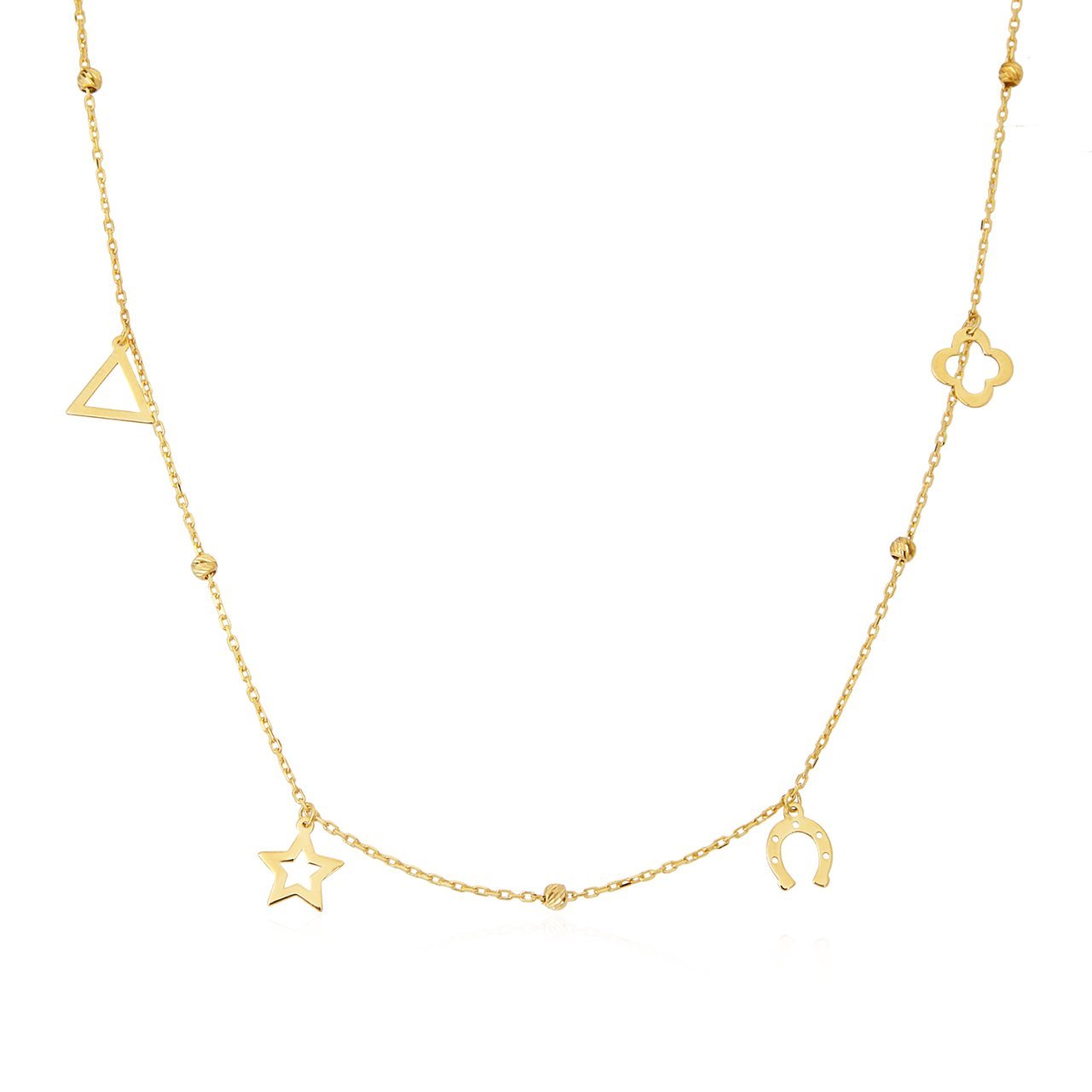 4 Figürlü Gümüş Kolye