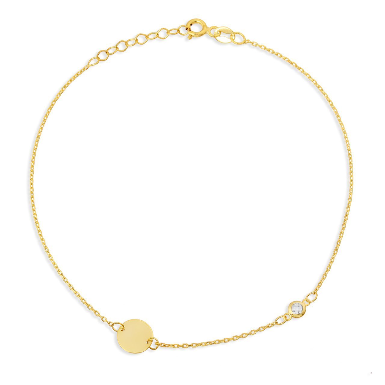 Zirkon Taşlı Daire Figürlü Gümüş Bileklik