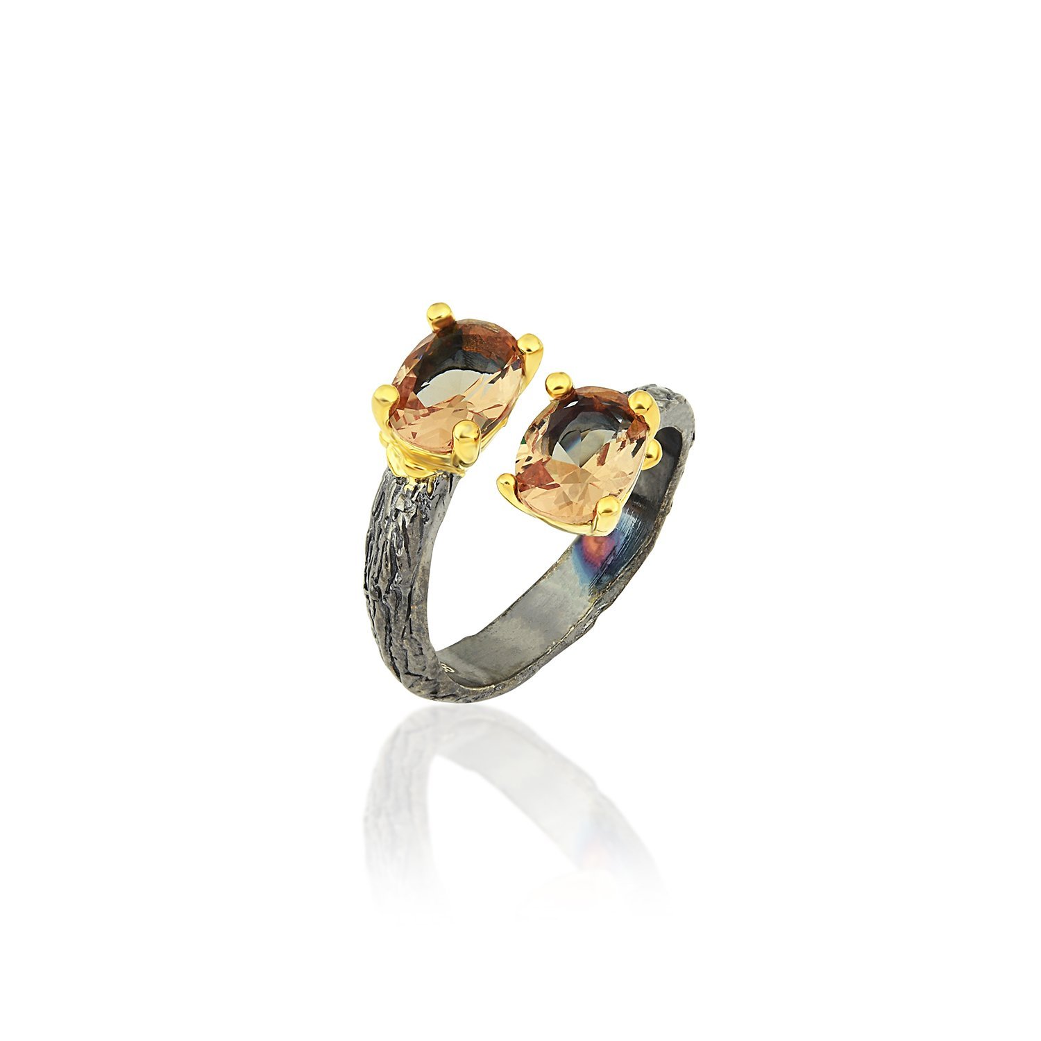 Doğal Zultanit Çift Taşlı Free Size Yüzük