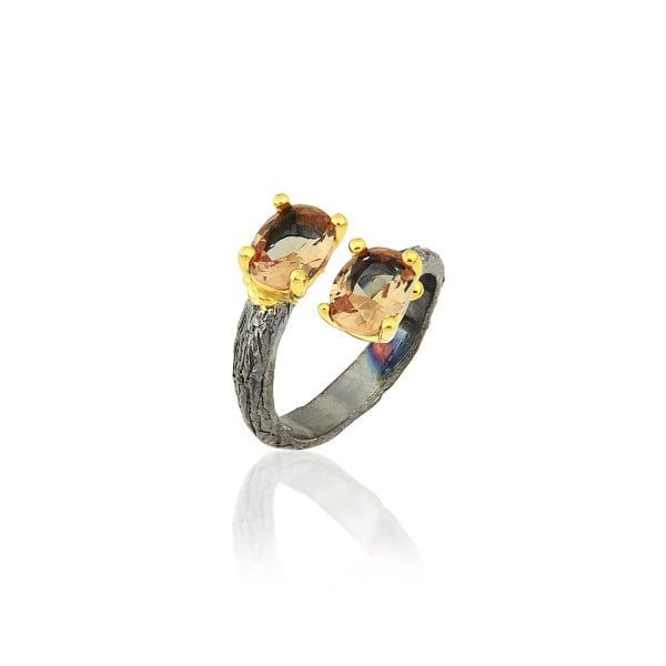 Doğal Zultanit Çift Taşlı Free Size Yüzük