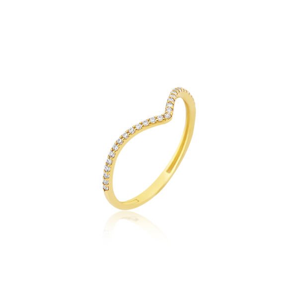 Zirkon Taşlı V Model Gümüş Yüzük