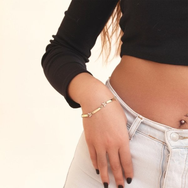 Kelebek Detaylı Gümüş Bileklik