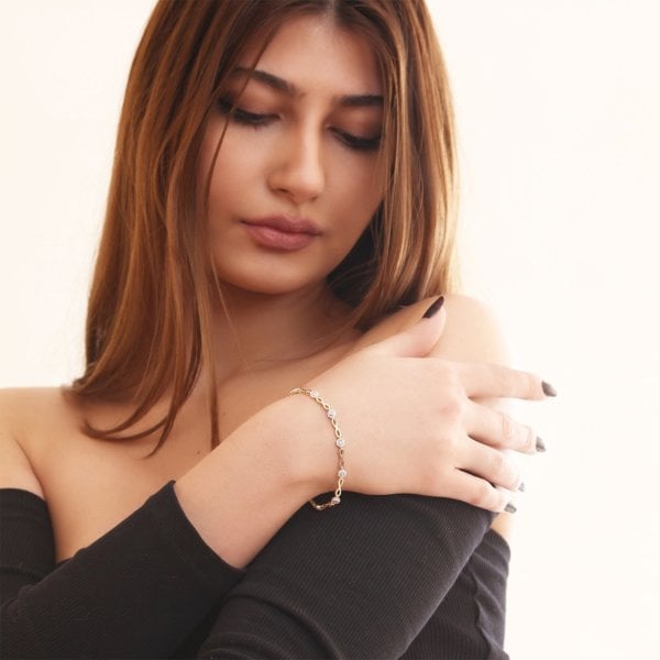 Sonsuzluk Detaylı Gümüş Bileklik