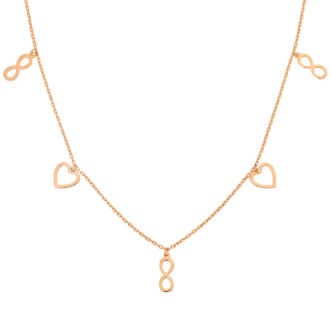 Kalp & Sonsuzluk Figürlü Gümüş Kolye