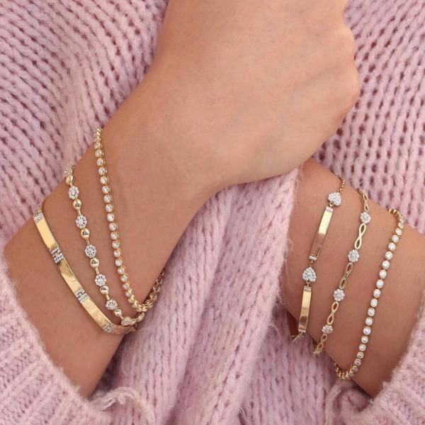 Zirkon Taşlı Su Yolu Gümüş Bileklik