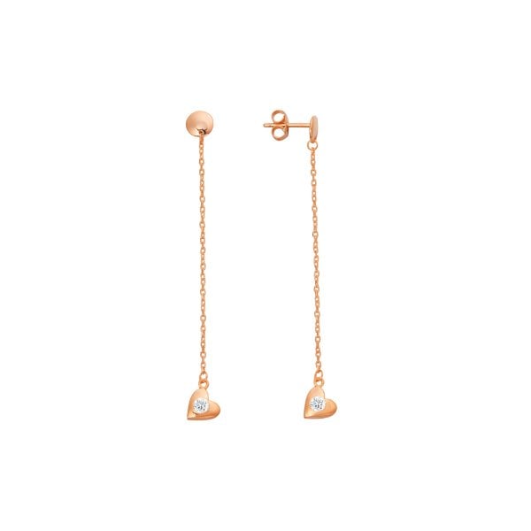 Kalpli Taşlı Gümüş Küpe