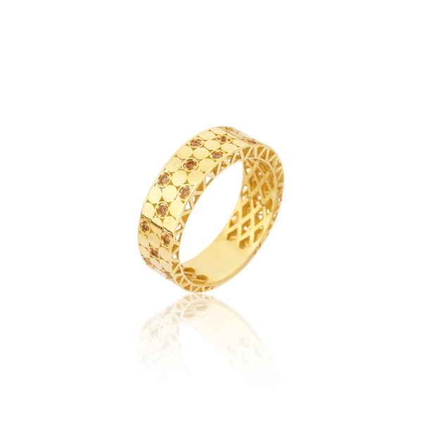 Şampanya Zirkon Taşlı Gümüş Yüzük