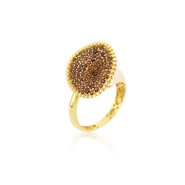 Kahverengi Zirkon Taşlı Yüzük