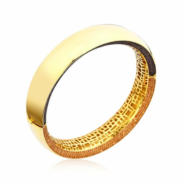 Parlak Kenardan Zirkon Taşlı Bilezik