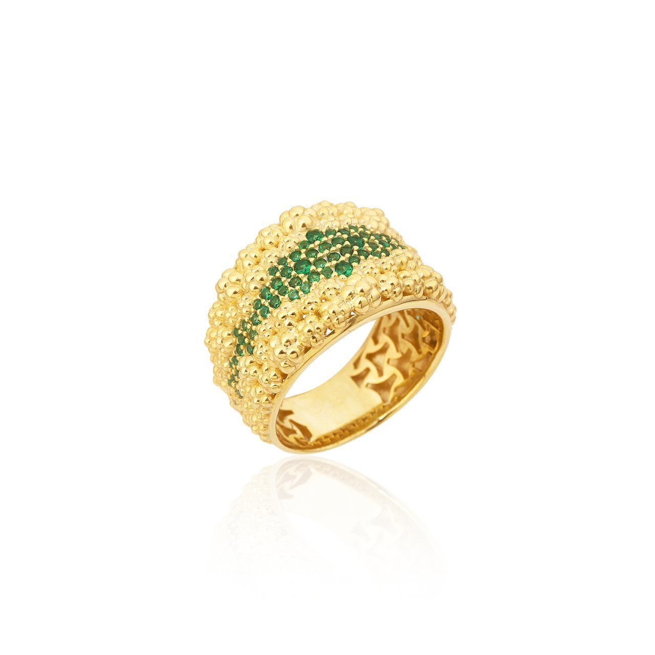 Yeşil Zirkon Taşlı Gümüş Yüzük