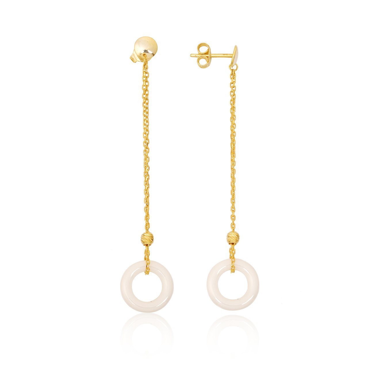 Halka Detaylı Gümüş Küpe