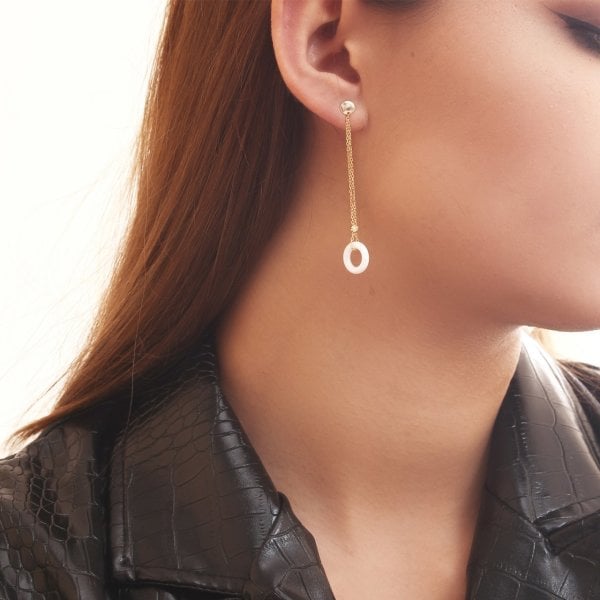 Halka Detaylı Gümüş Küpe