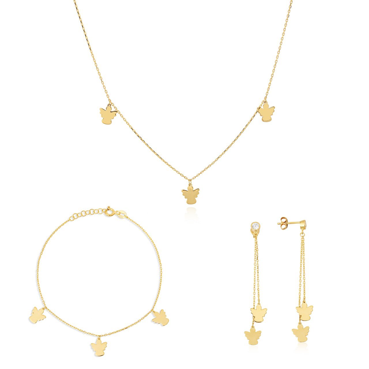 Melek Figürlü Gümüş Set