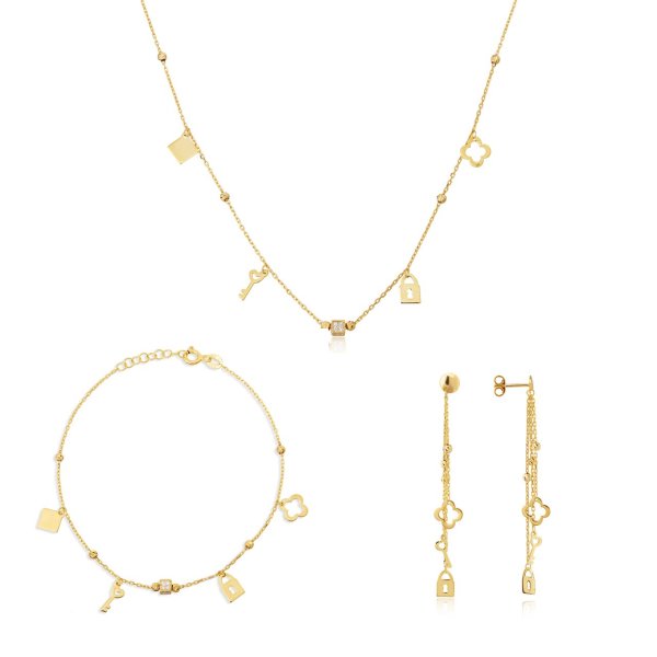 Gümüş Zirkon Taşlı Set