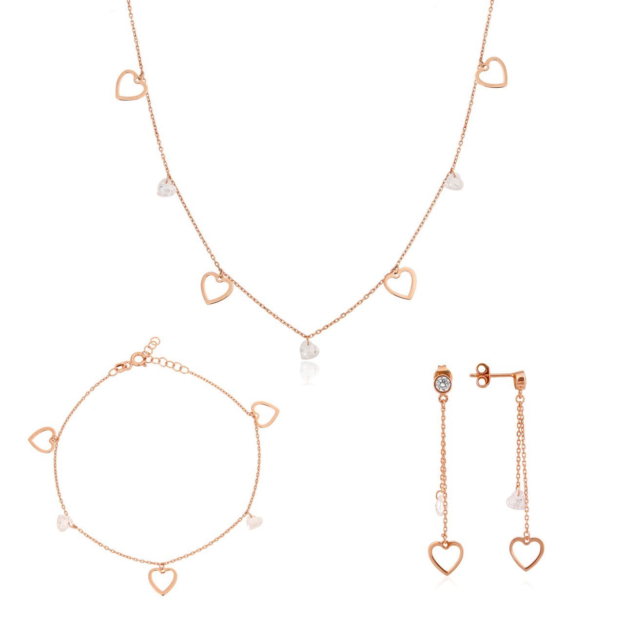 Hafif Model Kalpli Gümüş Set