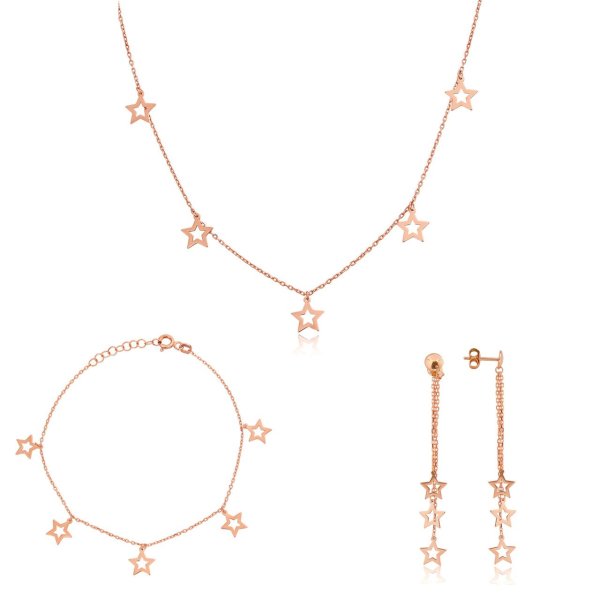 Hafif Model Yıldızlı Gümüş Set