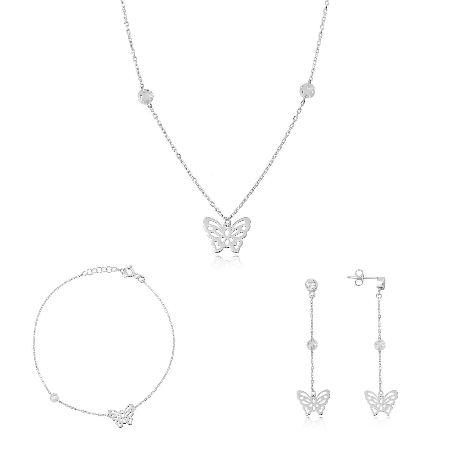 Kelebek Figürlü Gümüş Set