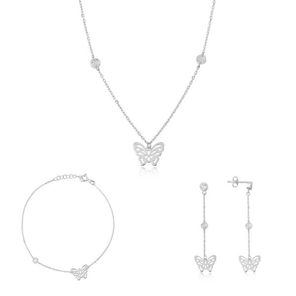 Kelebek Figürlü Gümüş Set