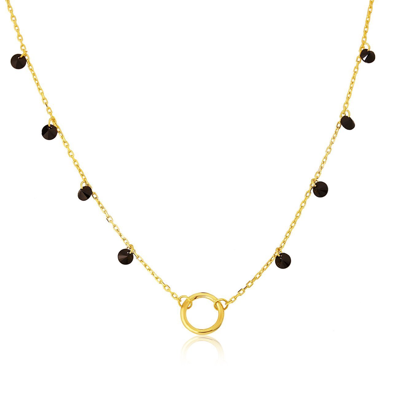 Halka Detaylı Gümüş Kolye