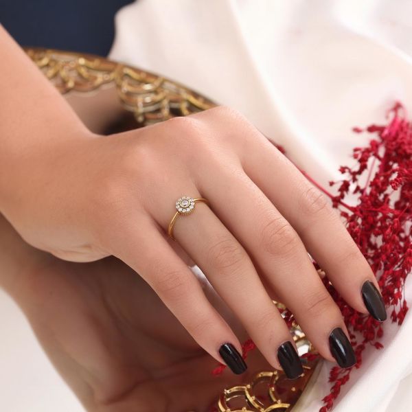 Tasarım Gümüş Yüzük Gold