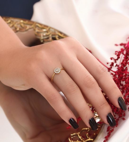 Tasarım Gümüş Yüzük Gold